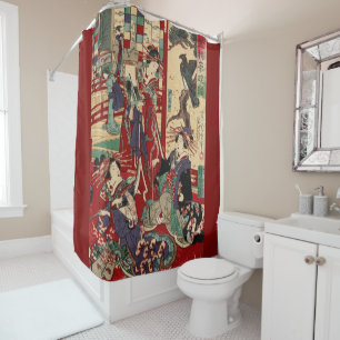 Japanese courtesans (Vintage Japanee print) Shower Curtain