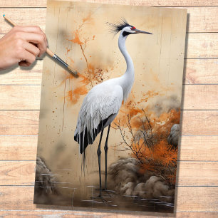 Japanese Crane 3 Decoupage Paper