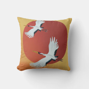 Japanese Crane birds Cushion