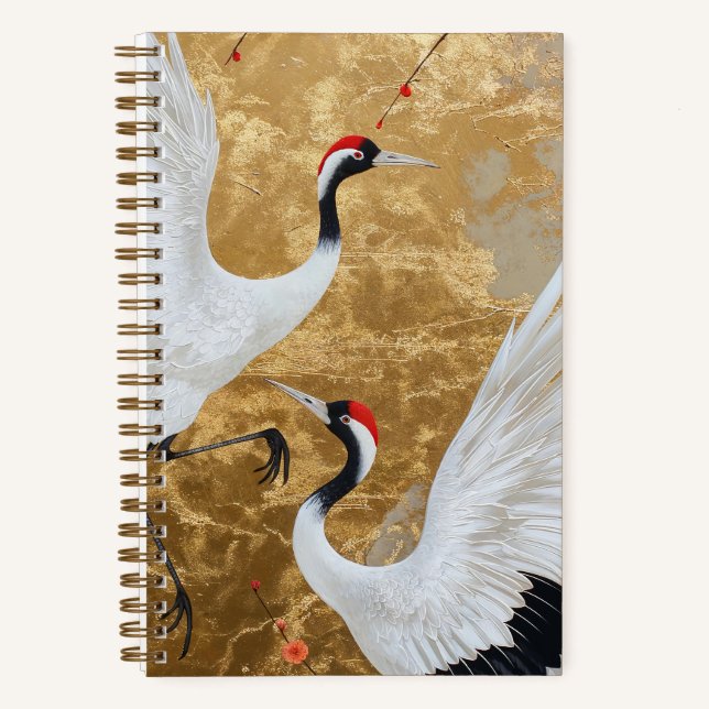 Japanese Crane Birds Notebook (Front)