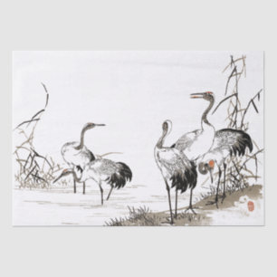 Japanese Crane Birds Wetland Wildlife Tissue Paper