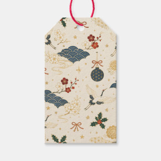Japanese Crane Christmas Gift Tags
