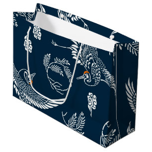 Japanese Crane Couple Large Gift Bag