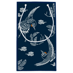 Japanese Crane Couple Small Gift Bag