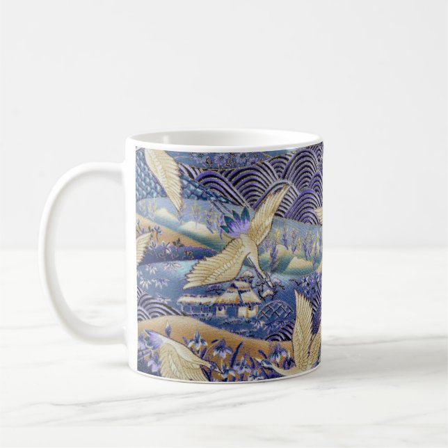 Japanese Crane Custom Coffee Mug (Left)