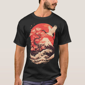 Japanese Crane Japan Cherry T-Shirt