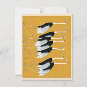 Japanese Crane Vintage Postcard Design