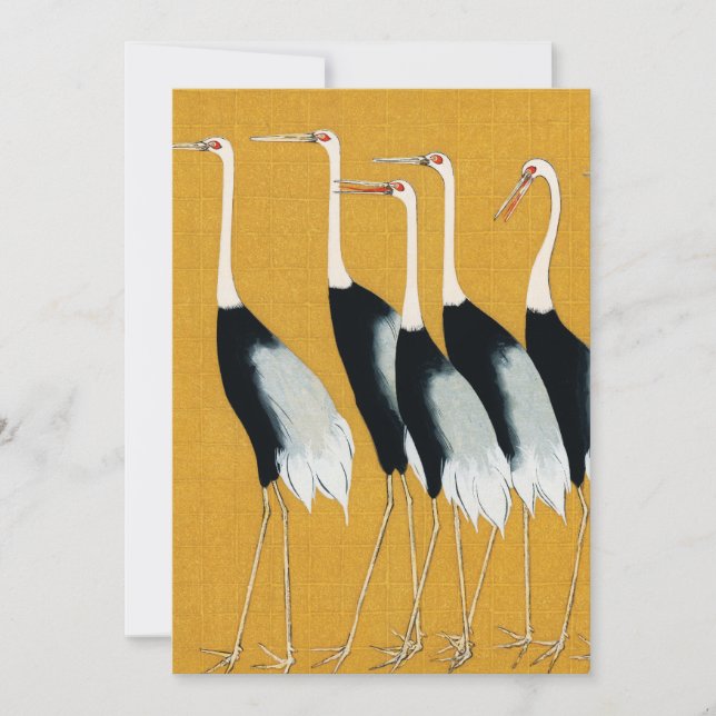 Japanese Crane Vintage Postcard Design (Front)