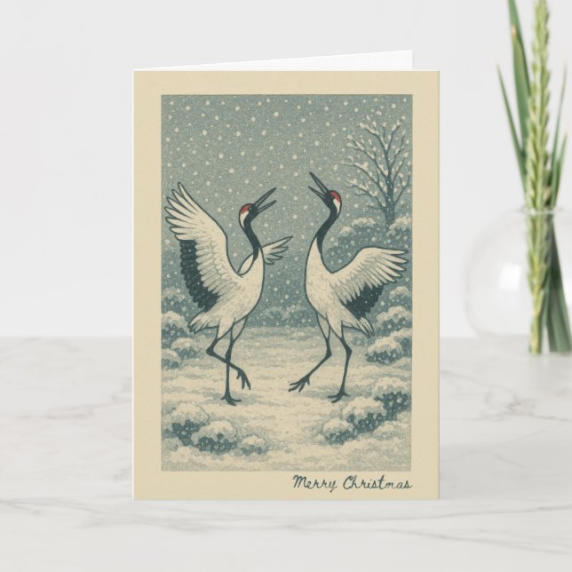Japanese Cranes - Christmas Card (Front)
