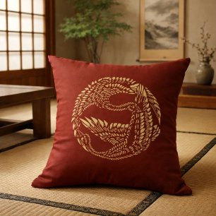 Japanese Cranes Customisable Colours Cushion