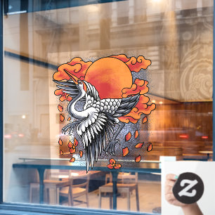 Japanese Cranes Illustration Restaurant Front