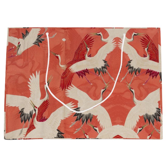Japanese Cranes Kimono Gift Bag (Front)