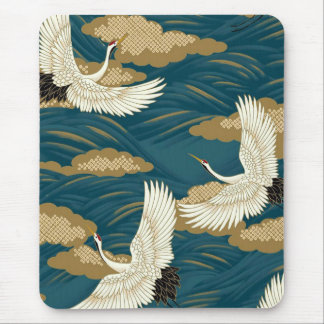 Japanese Cranes Mouse Pad