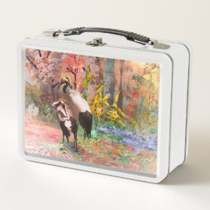 JAPANESE CRANES “Rising Sun” Metal Lunch Box