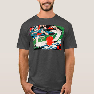 Japanese Cranes Traditional Style Art T-Shirt