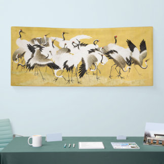 Japanese Cranes Vintage Bird Classic Banner