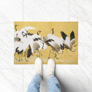 Japanese Cranes Vintage Bird Classic Doormat