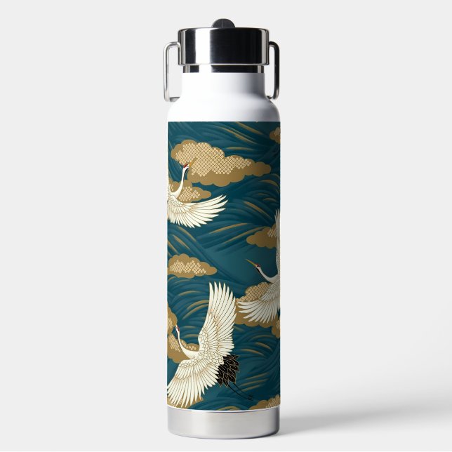 Japanese Cranes Water Bottle (Front)