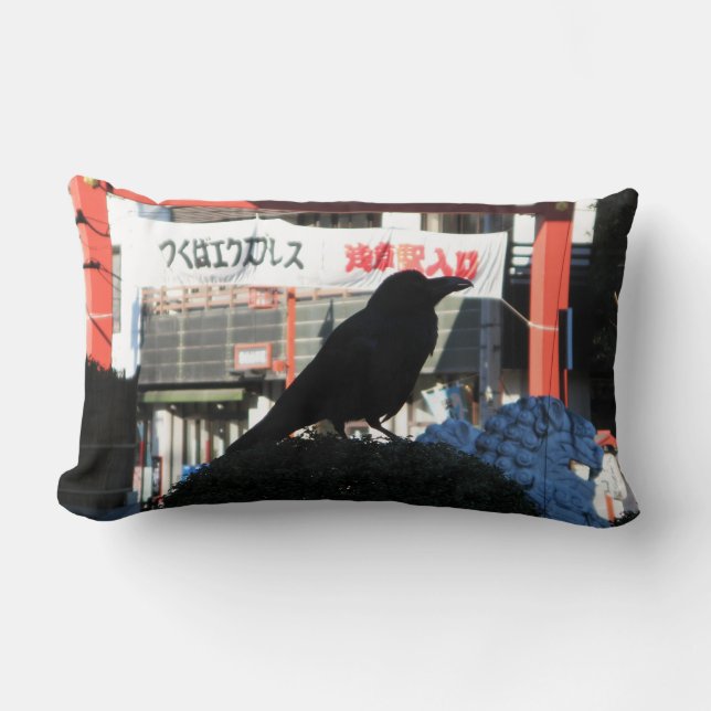 Japanese Crow Lumbar Cushion (Front)