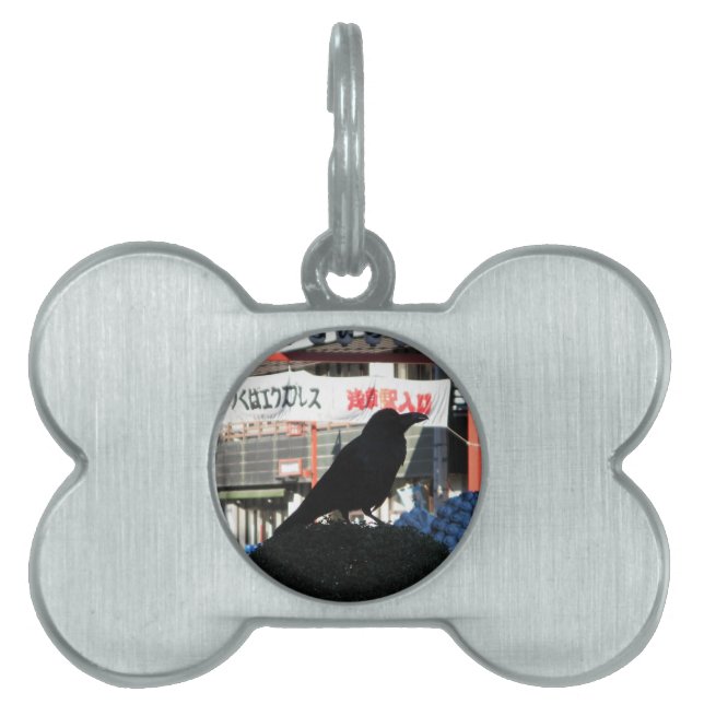 Japanese Crow Pet ID Tag (Front)