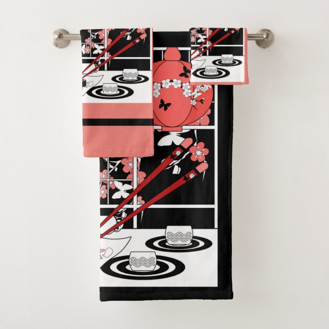 Japanese cuisine bath towel set (Insitu)