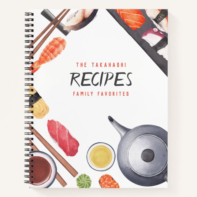 Japanese Cuisine Customisable Recipe Journal (Front)