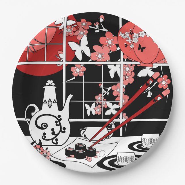 Japanese cuisine paper plate (Front)
