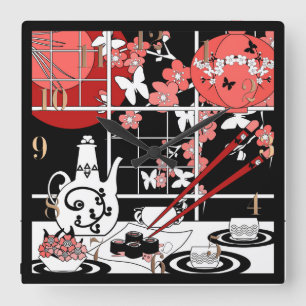 Japanese cuisine square wall clock