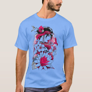 Japanese Culture Samurai Geisha Sakura Cherry Blos T-Shirt