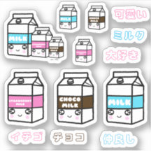 Japanese Cute Kawaii Milk Trio Kanji Dairy Girl