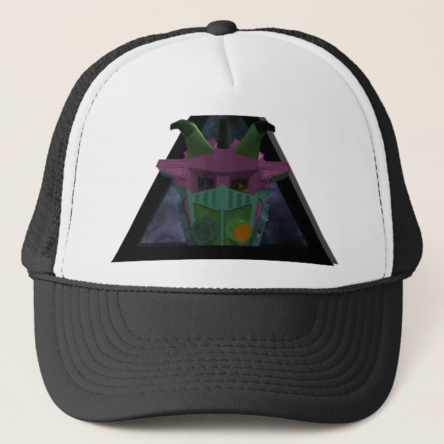 Japanese Cyberpunk Mecha samurai Trucker Hat (Front)