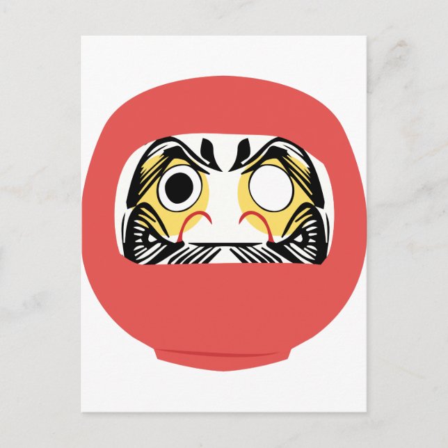 Japanese Daruma Doll Postcard (Front)