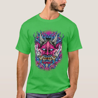 Japanese Demon Face Mask Oni Devil Oni Harajuku T-Shirt