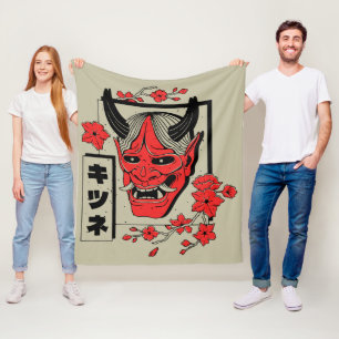 Japanese demon fleece blanket