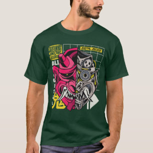 Japanese Demon Oni Mask Japanese Clothes Vaporwave T-Shirt