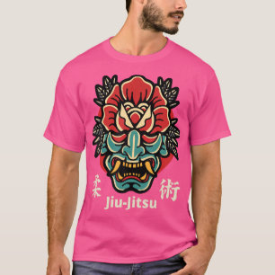 Japanese Demon Oni Mask Kabuki Jiu-Jitsu Kanji T-Shirt
