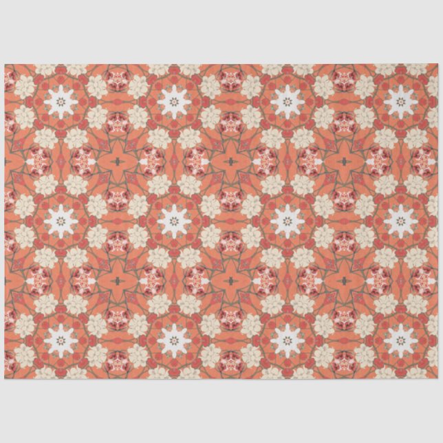 Japanese design in reds and oranges tissue paper (Front)