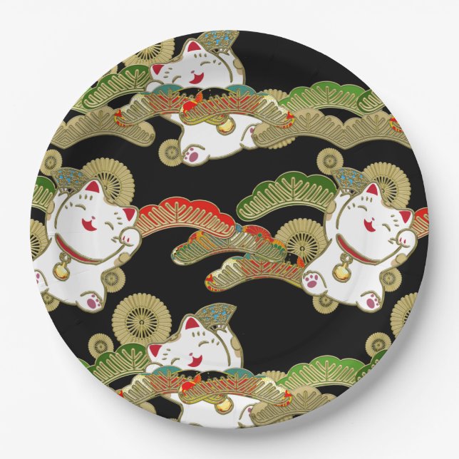 Japanese design party paper plates (Front)