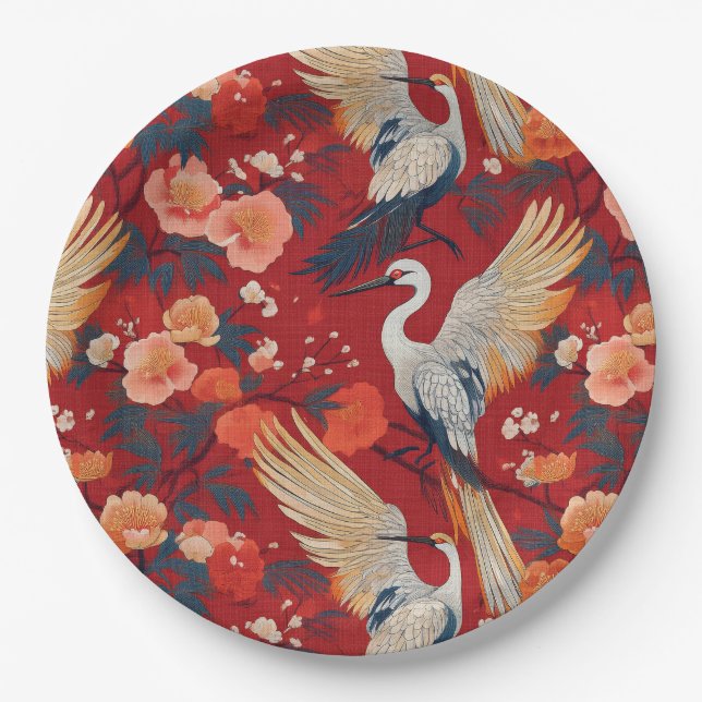 Japanese design party paper plates (Front)