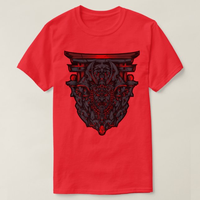 Japanese Devil Oni Demon Samurai Cosplay Ninja Tec T-Shirt (Design Front)