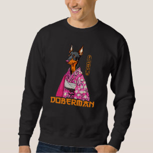 Japanese Doberman Pinscher Wearing Kimono Japan Ka Sweatshirt