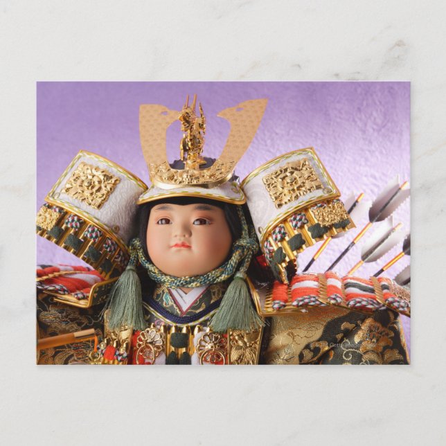 Japanese Doll with suit of Armour Postcard (Front)