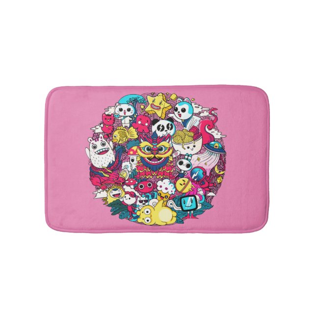 Japanese Doodle Art Bath Mat (Front)