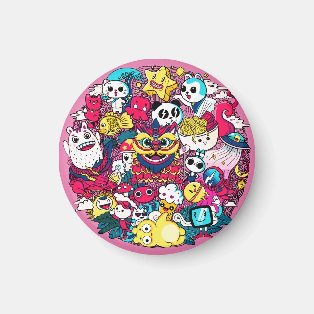 Japanese Doodle Art Magnet (Front)