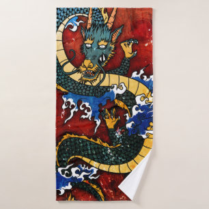 Japanese Dragon Bath Towel