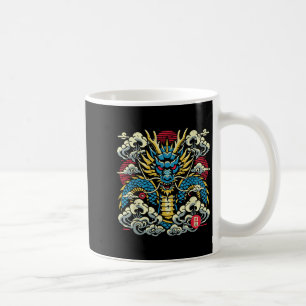 Japanese Dragon Face Clouds Vintage Anime Men Wome Coffee Mug