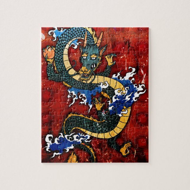 Japanese Dragon - Good Fortune Jigsaw Puzzle (Vertical)