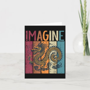 Japanese Dragon Imagine Retro Fantasy Mythical Men Card