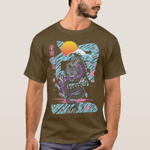 Japanese Dragon Kanji Asian Demon Sakura Vaporwave T-Shirt