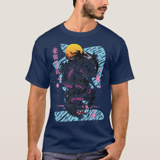 Japanese Dragon Kanji Asian Demon Spirit Sakura Va T-Shirt
